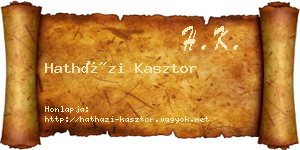 Hatházi Kasztor névjegykártya